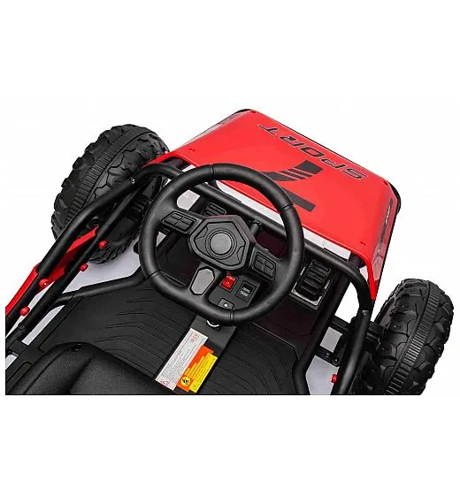 Robusten 24V električni otroški avto SPORT-KART, 100W, rdeč