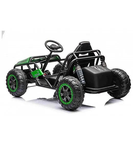 Robusten 24V električni otroški avto SPORT-KART, 100W, zelen