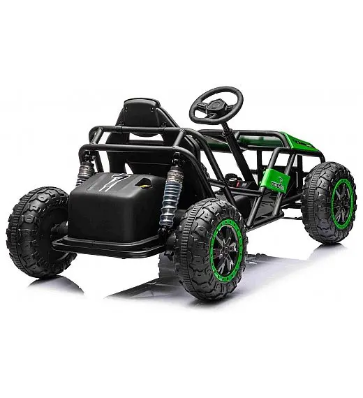Robusten 24V električni otroški avto SPORT-KART, 100W, zelen