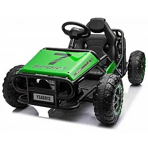 Robusten 24V električni otroški avto SPORT-KART, 100W, zelen