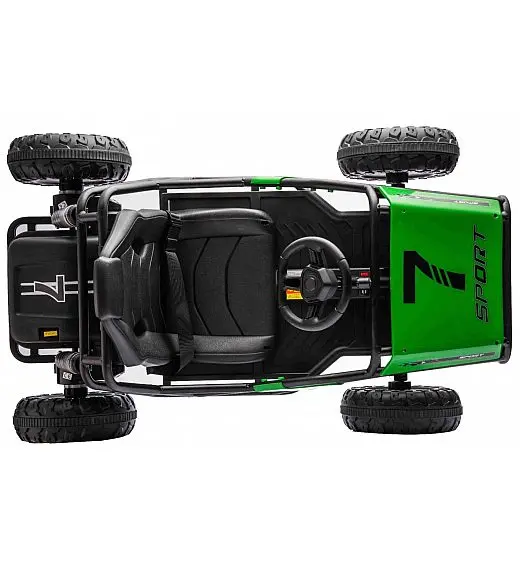 Robusten 24V električni otroški avto SPORT-KART, 100W, zelen