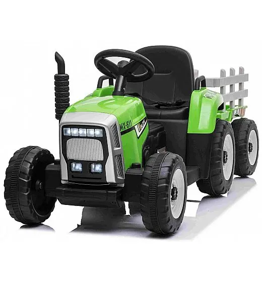 12v otroški traktor na akumulator  s prikolico zelen Beneo
