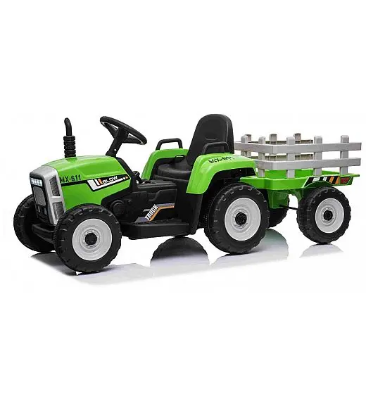 12v otroški traktor na akumulator  s prikolico zelen Beneo