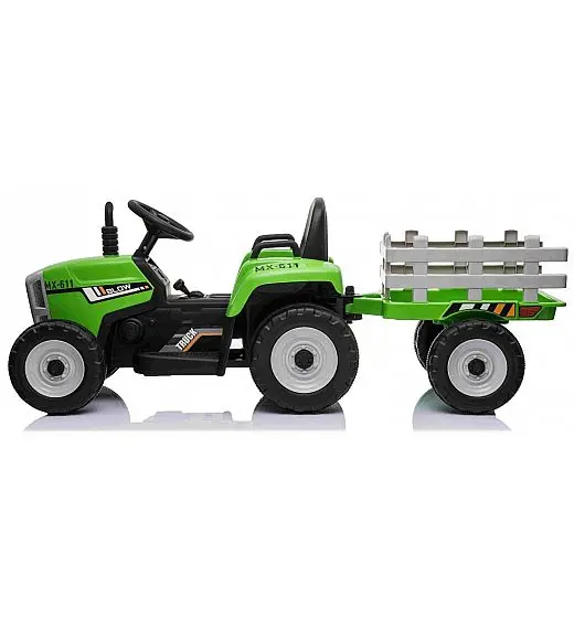 12v otroški traktor na akumulator  s prikolico zelen Beneo