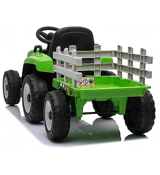 12v otroški traktor na akumulator  s prikolico zelen Beneo