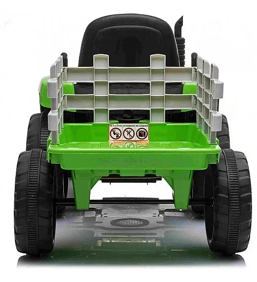 12v otroški traktor na akumulator  s prikolico zelen Beneo