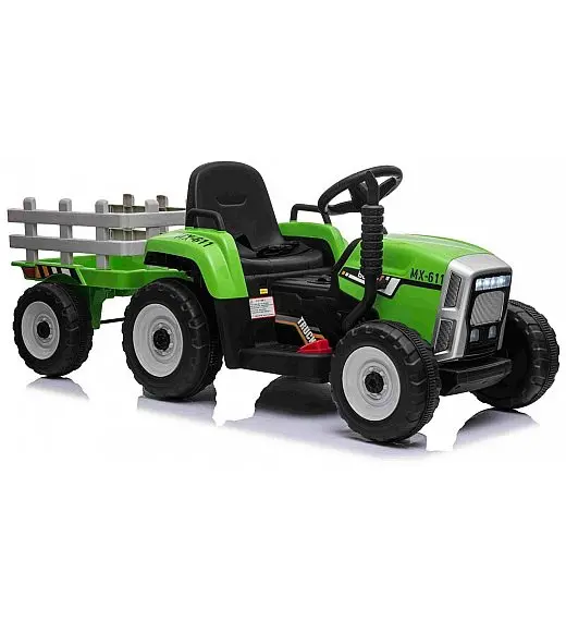 12v otroški traktor na akumulator  s prikolico zelen Beneo