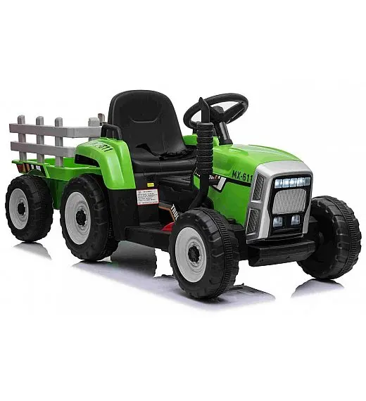 12v otroški traktor na akumulator  s prikolico zelen Beneo