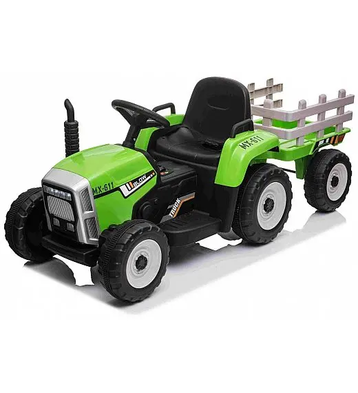 12v otroški traktor na akumulator  s prikolico zelen Beneo