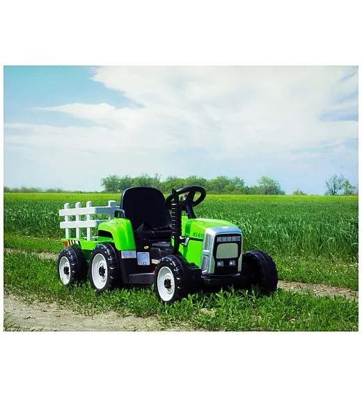 12v otroški traktor na akumulator  s prikolico zelen Beneo