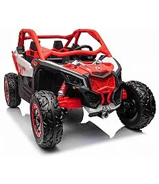 12V CAM-AM MAVERICK - otroški avto na akumulator 4x4, rdeč