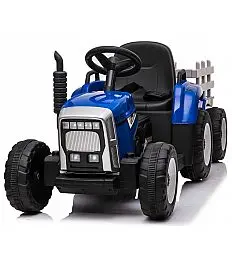 12v otroški traktor s prikolico moder