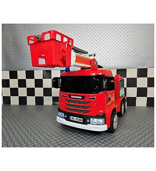 Vatrogasni Kamion na akumulator Scania z žerjavom 12V crveni