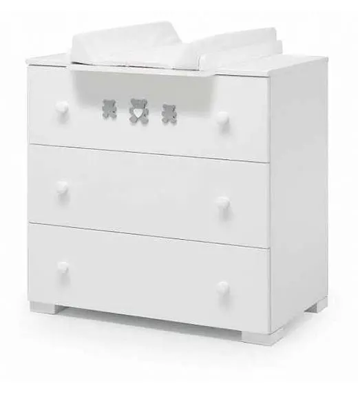 Komoda sa prostorom za presvlačenje MOLLY White Grey
