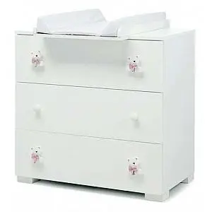 Predalnik s prostorom za previjanje TATO White Pink