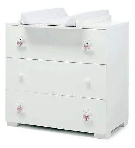 Komoda sa prostorom za presvlačenje TATO White Pink