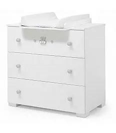 Predalnik s previjalno mizo CHARLY White Grey