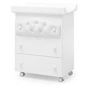 Previjalna miza z banjico SOFT White