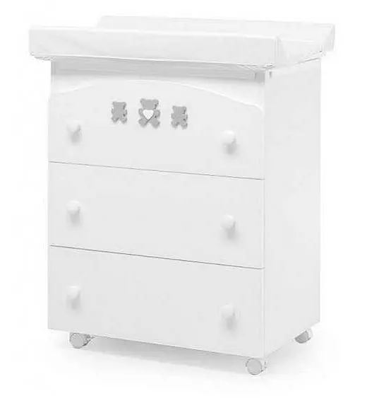 Previjalna miza z banjico MOLLY White Grey