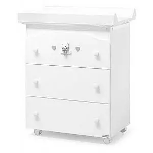 Previjalna miza z banjico TATINO White Grey