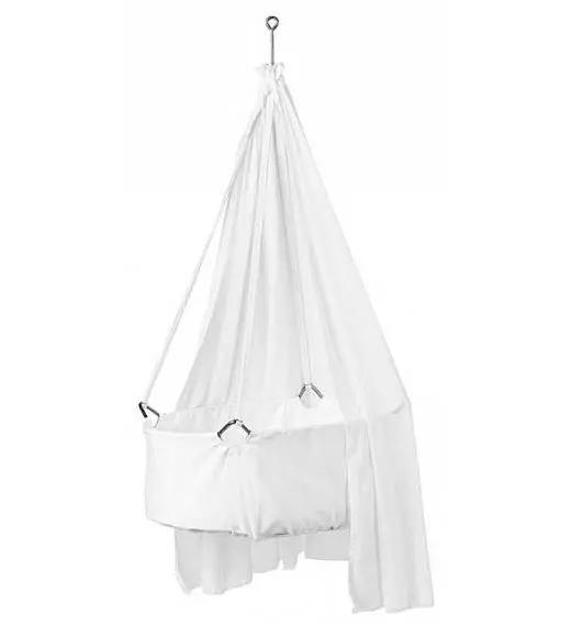 Baldahin Classic White za visečo zibelko Leander