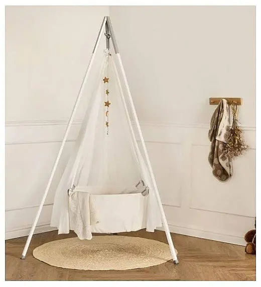 Baldahin Classic White za visečo zibelko Leander
