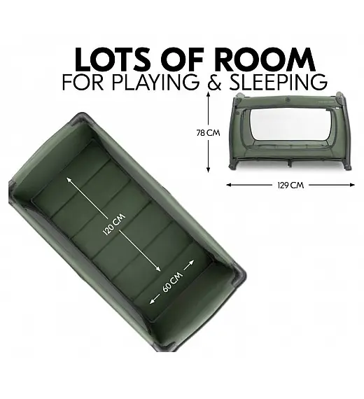 Prijenosni krevetič PLAY N RELAX CENTER Dark Green Hauck
