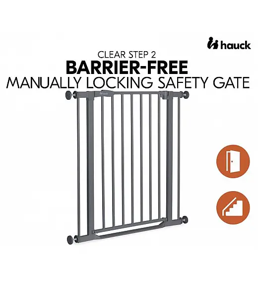 Varovalna ograja CLEAR STEP 2 Dark Grey Hauck