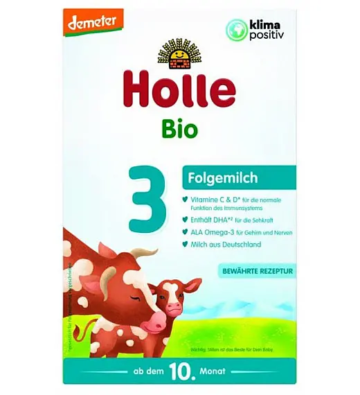 Holle nadaljevalno mleko za dojenčke 3 z DHA po 10. mesecu, 600g (2x300g), BIO-DEMETER
