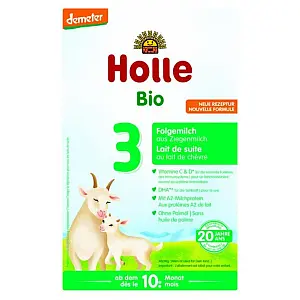 Holle nadaljevalno mleko 3 za dojenčke na bazi kozjega mleka, po 10. mesecu, 400g, DEMETER