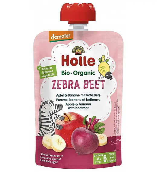 ZEBRA voćni pire, jabuka i banana sa ciklom, BIO (Demeter) 100g