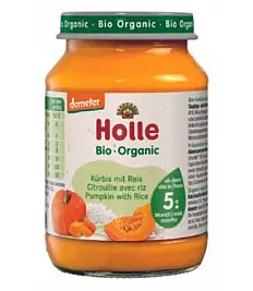 Holle buča z rižem s 5. mesecem, 190g, BIO DEMETER