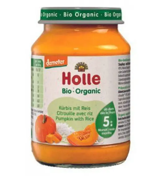 Holle bundeva s rižom od 5. mjeseca, 190g, BIO DEMETER Holle
