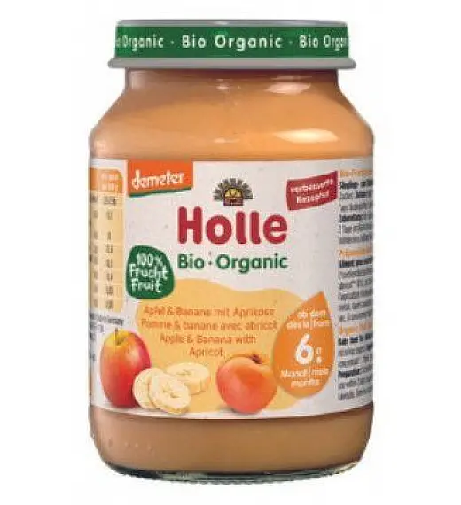 Holle Kašica od jabuk, banana i marelice od 6. mjeseca, 190g, BIO DEMETER klima Holle