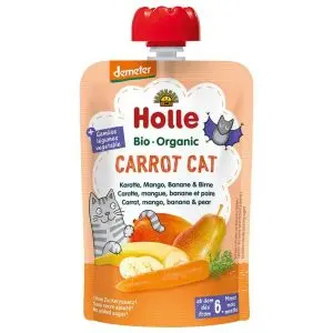 Holle Voćni pire CAT od mrkve, manga i banane nakon 6 mjeseca, 100g BIO DEMETER