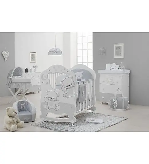 JOLIE White Grey Oblo dječji krevetić Italbaby