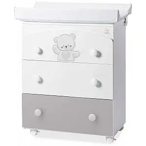 Previjalna miza z banjico JOLIE White Grey