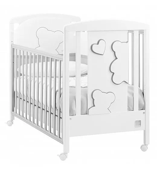 MATISSE White Grey drveni krevetič i madrac Italbaby