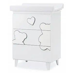 Previjalna miza z banjico MATISSE White