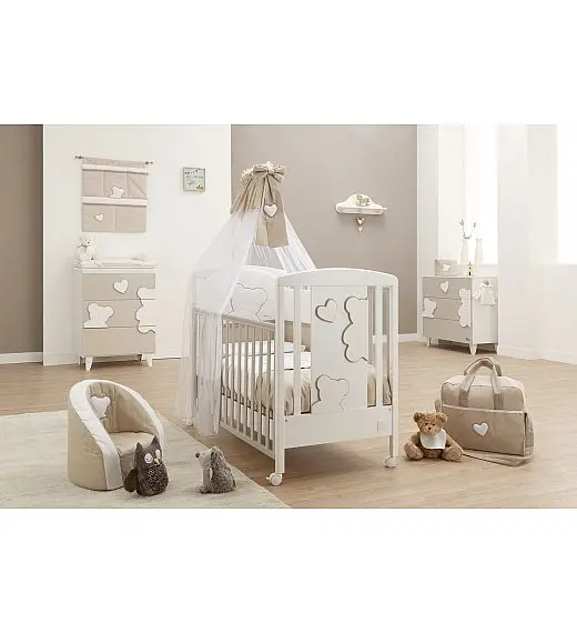 MATISSE White Choco drveni krevetič i madrac Italbaby