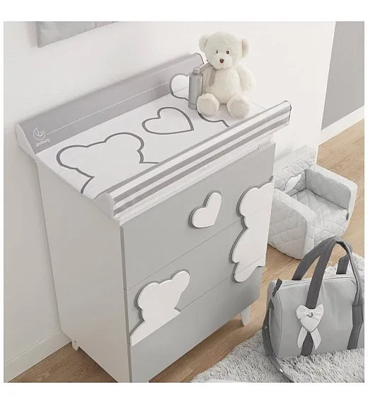 Previjalna miza z banjico MATISSE White Grey Italbaby