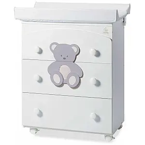 Previjalna miza z banjico PELUCHE Grey