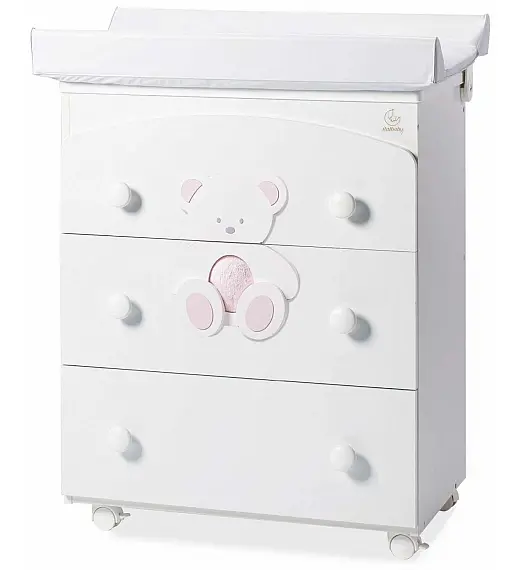 Previjalna miza z banjico PELUCHE Pink Italbaby