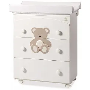 Previjalna miza z banjico PELUCHE Tortora