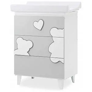 Previjalna miza z banjico MATISSE White Grey