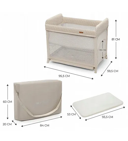 MOON DREAM Beige zložljiva prenosna posteljica Kinderkraft