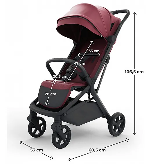 Dječja sportska kolica Kinderkraft NUBI 3 Dark Rubi Kinderkraft