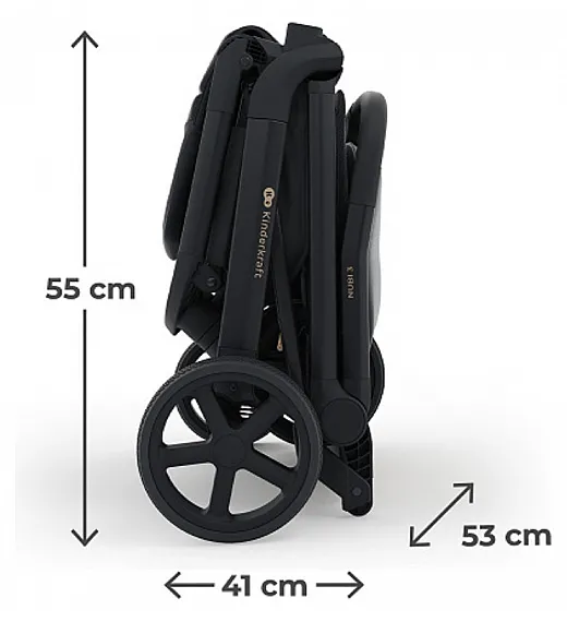 Dječja sportska kolica Kinderkraft NUBI 3 Midnight Black Kinderkraft