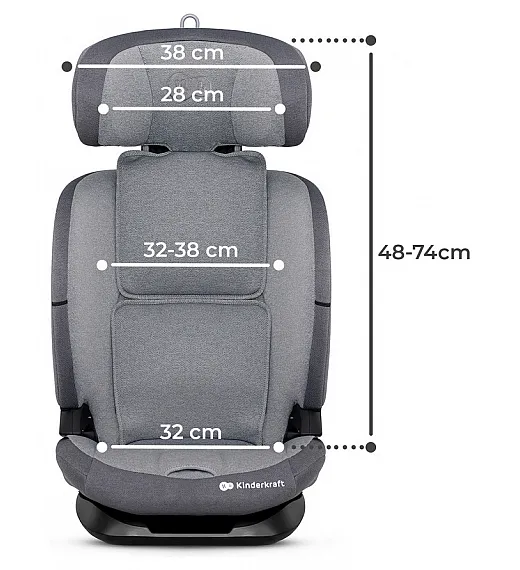 ONETO 3 Cool Grey - Kinderkraft avtosedež I-Size 76-150 cm Kinderkraft ONETO 3 Cool Grey - Kinderkraft avtosedež I-Size 76-150 cm Kinderkraft