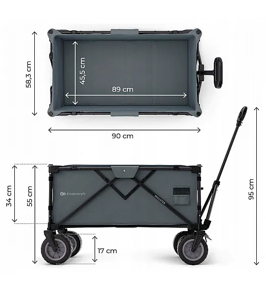 Transportni voziček ROLLSTER Antracite FreeON